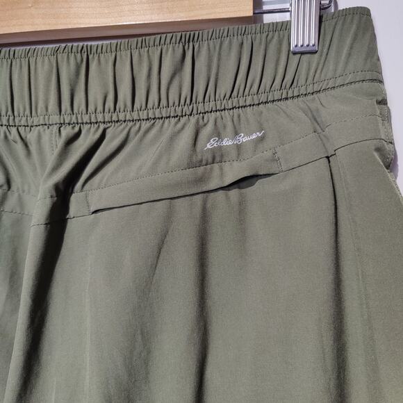 Eddie Bauer Women's Sz M Green Performance Hiking Pants Pull On Elastic Waist - Picture 5 of 8